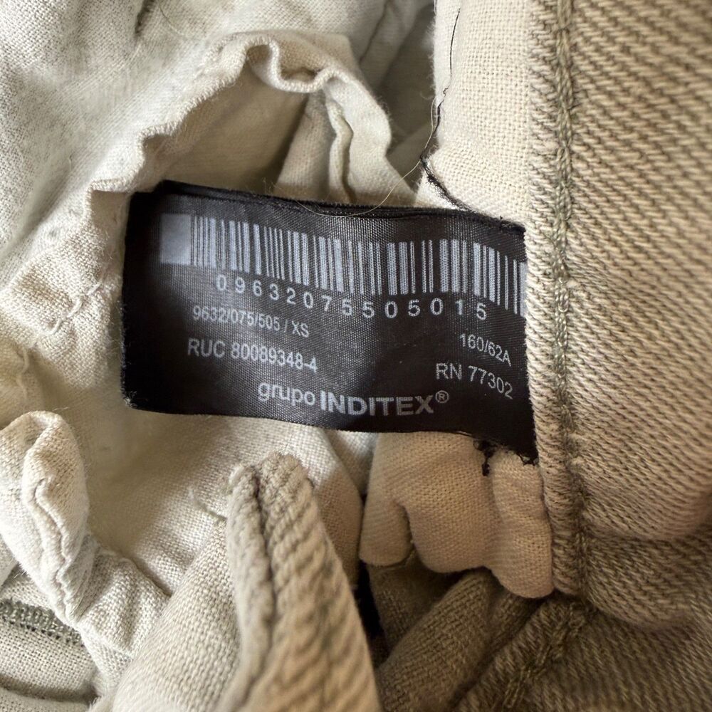 ZARA Women's XS Cotton Trouser Pants Light Green Grunge Preppy - Picture 7 of 8